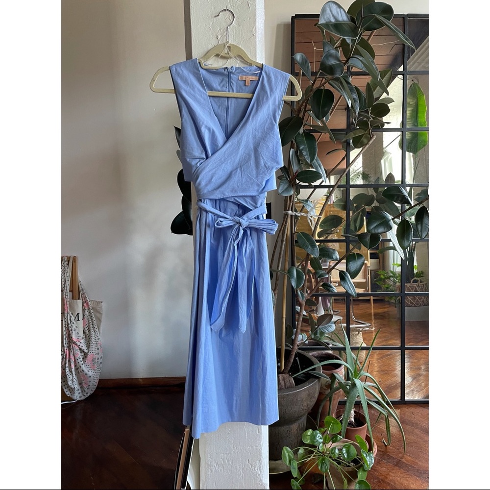 Blue wrap dress